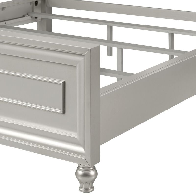 New Classic Furniture Reflections Wood Upholstered California King Bed, Silver