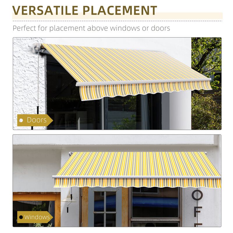 Yellow/Grey Patio Cover: 12'x10' Manual Retractable Sunshade
