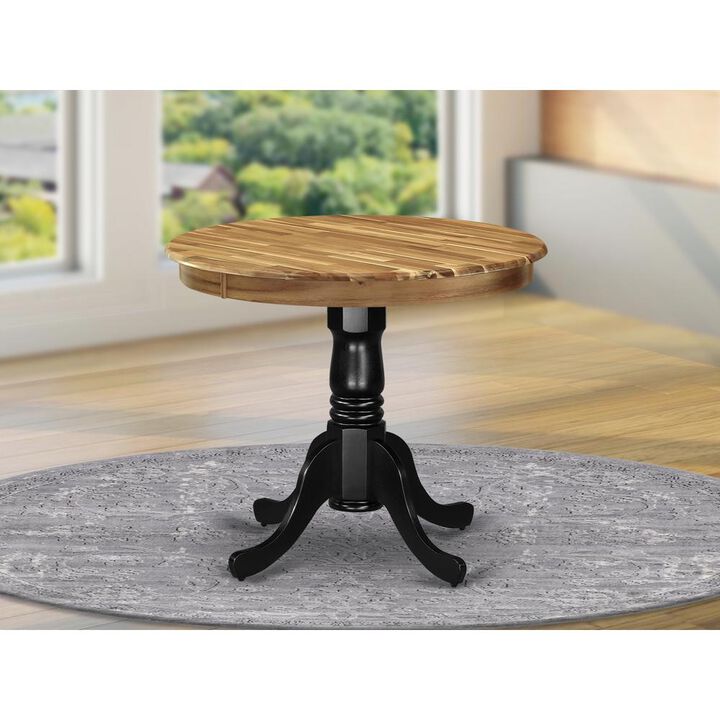 East West Furniture Dining Table Natural & Black, AMT-NBK-TP