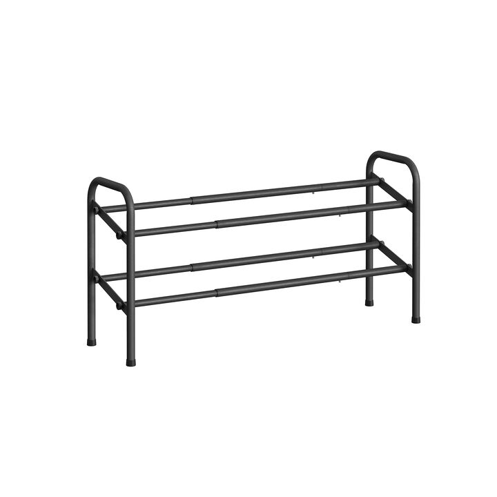 2-Tier Durable Metal Shoe Rack Organizer with Space-Saving Design for Shoes and Storage