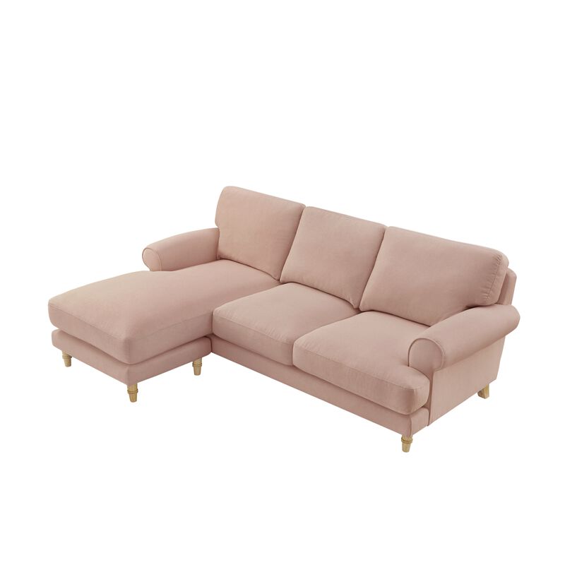 Rustic Manor Bridgette Velvet/Linen Chaise Sofa