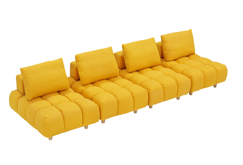 Merax 4 Seats Free Combination Teddy Fabric Sofa