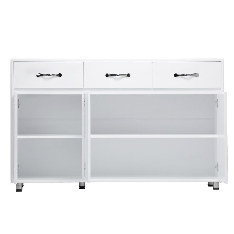 Wood 52.56 in. Sideboard with 3 Drawers and 3 Doors