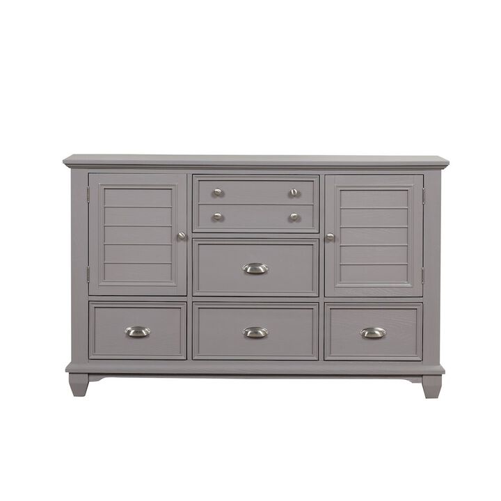New Classic Furniture Jamestown Wood 5-Drawer Dresser, Gray