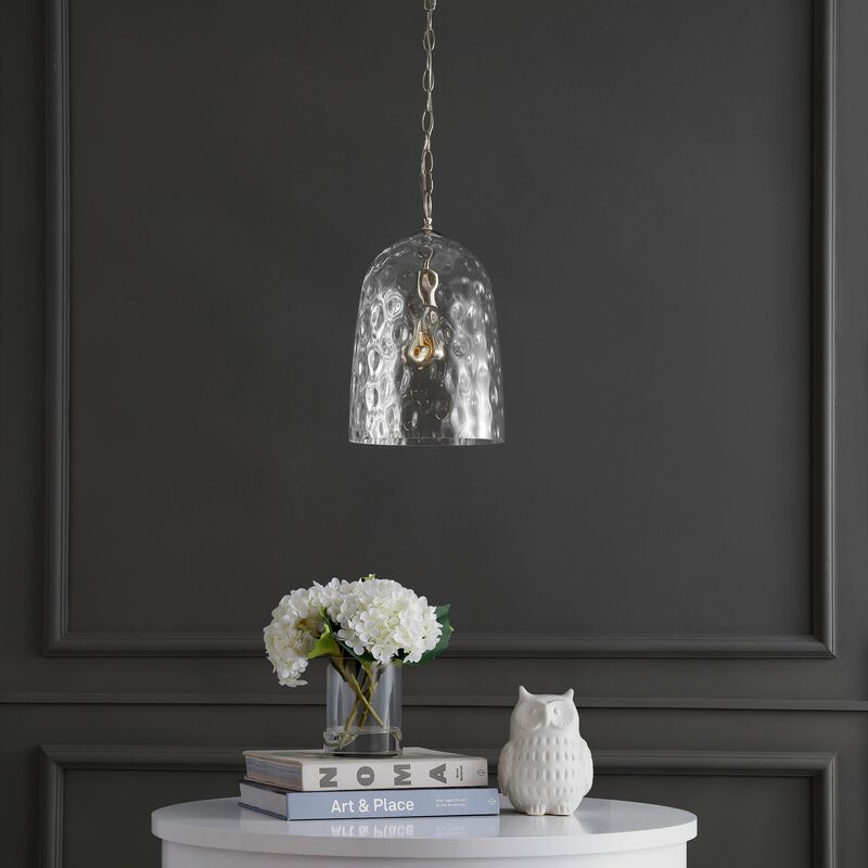 Matilda 1-Light Industrial Designer Iron/Dimple Glass Dome LED Pendant