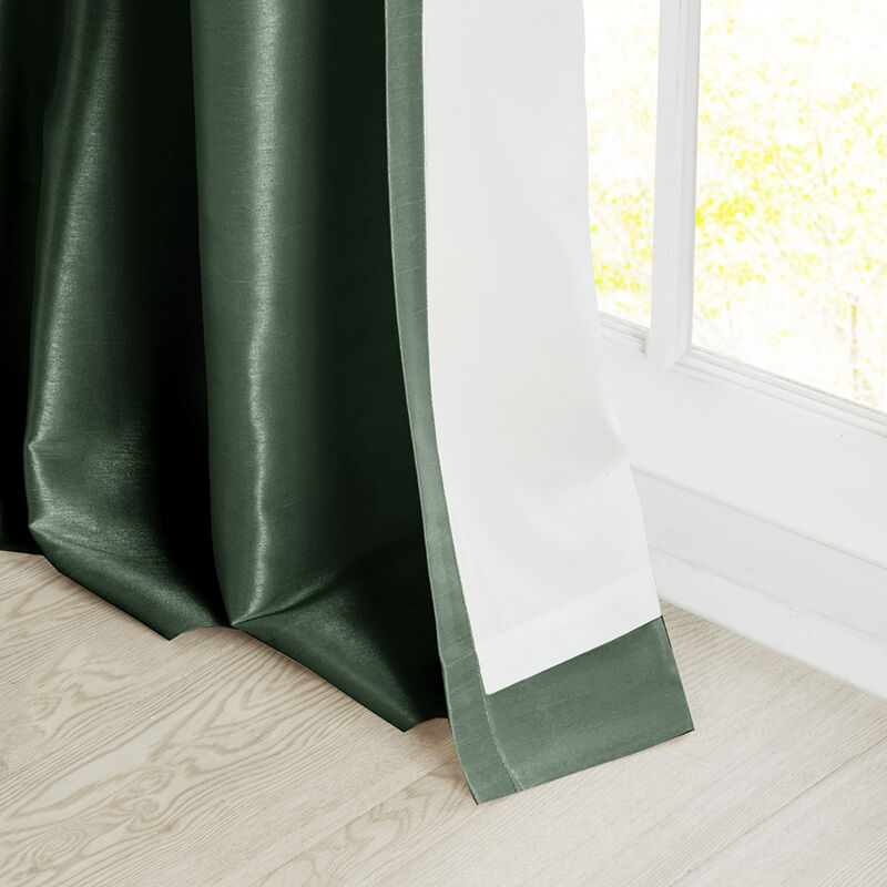 Gracie Mills Elroy Twist Tab Lined Faux Silk Window Curtain Panel - 50x108"