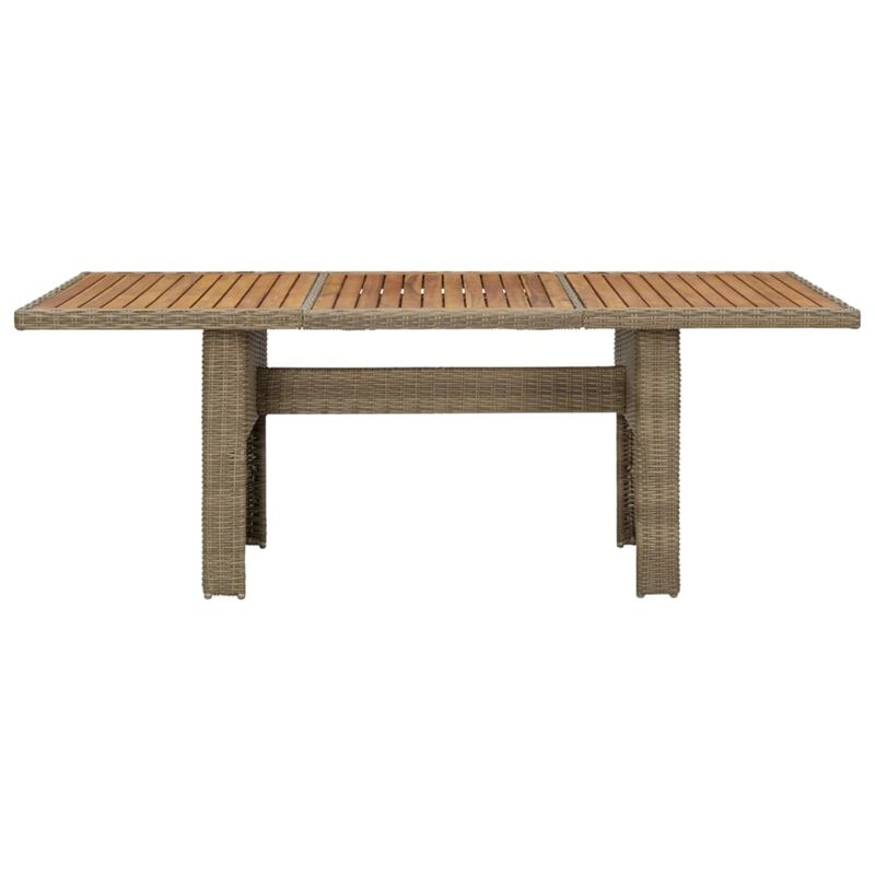 vidaXL Garden Dining Table Brown 78.7"x39.4"x29.1" Poly Rattan