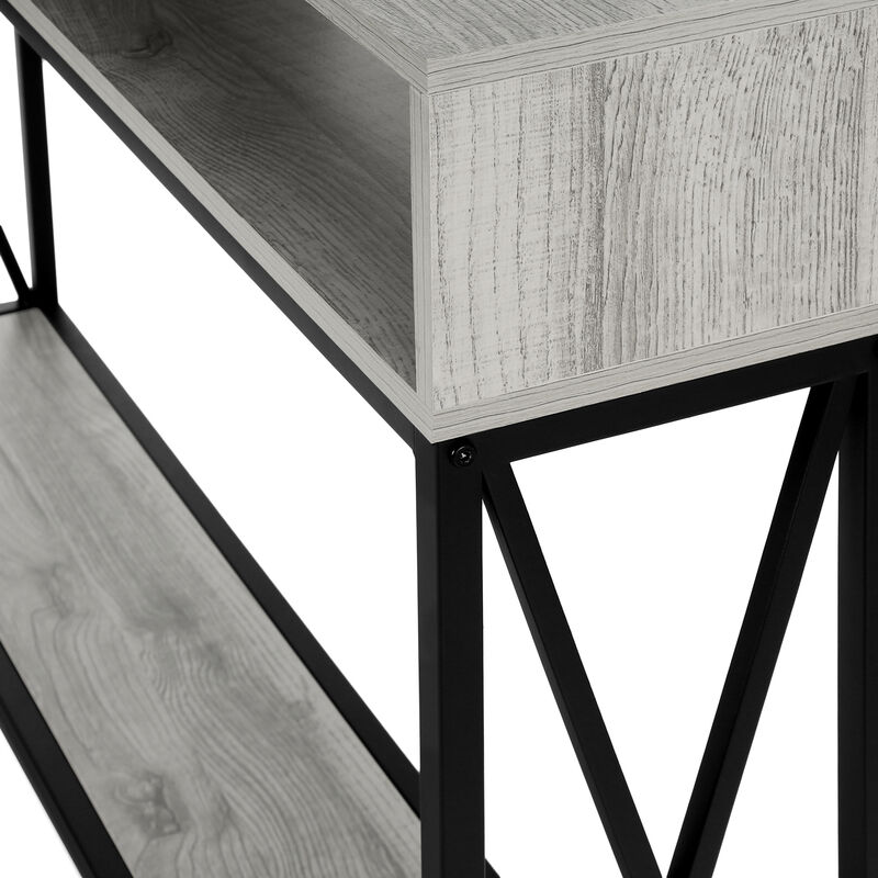 Monarch Specialties I 3572 Accent Table, Console, Entryway, Narrow, Sofa, Living Room, Bedroom, Metal, Laminate, Grey, Black, Contemporary, Modern