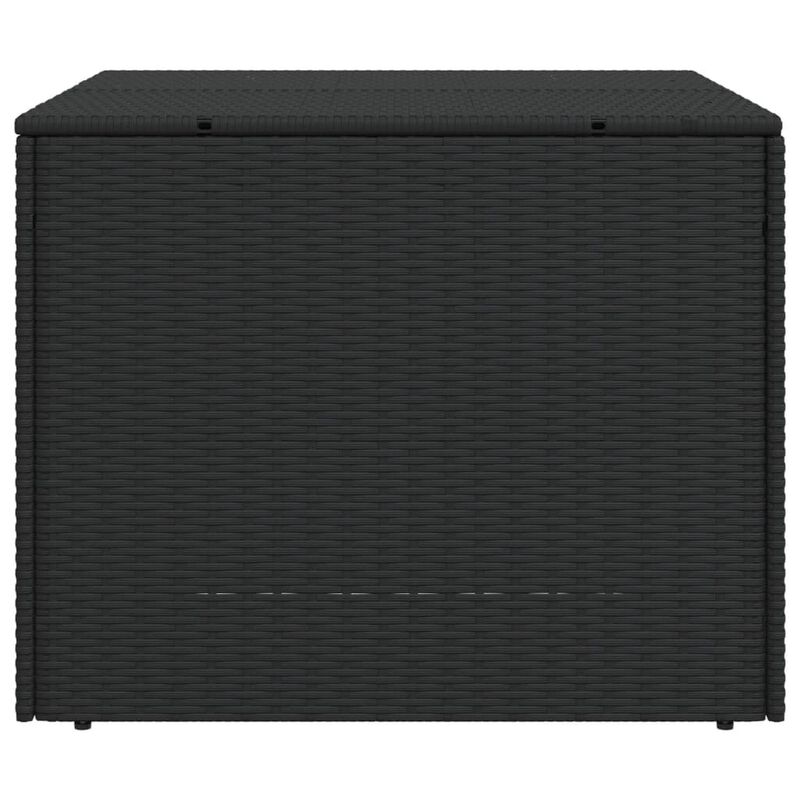 Outdoor Storage Box, Water Resistant Inner Bag 32 Inch Black PE Rattan - Benzara