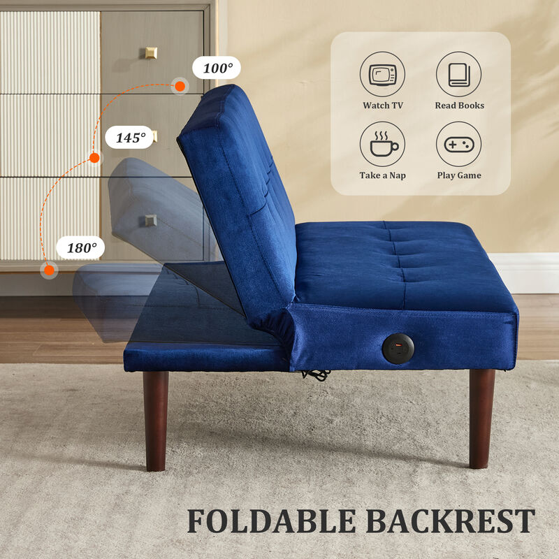 Merax Flannel Fabric Foldable Sofa Recliner Futon