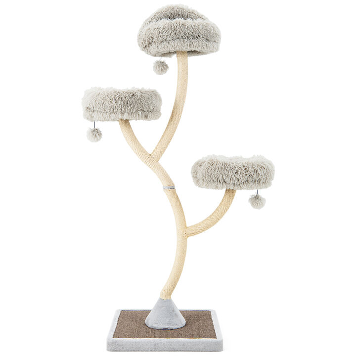 70" Tall Cat Tree 4-Layer Cat Tower with 3 Perches and Dangling Balls