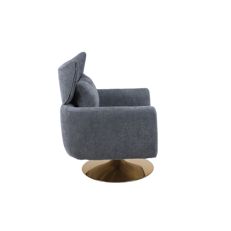 Classic Mid-Century 360-Degree Swivel Accent Chair, Dusty Linen