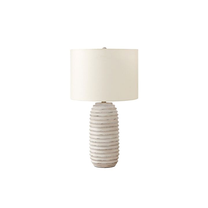 Monarch Specialties I 9742 - Lighting, 28"H, Table Lamp, Cream Resin, Ivory / Cream Shade, Transitional