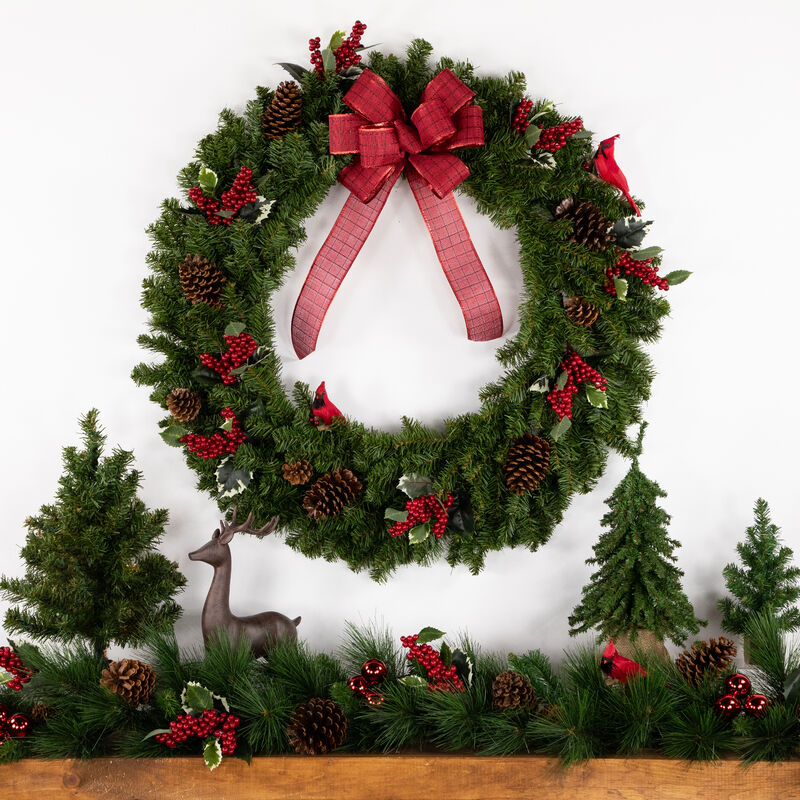 Canadian Pine Artificial Christmas Wreath  36-Inch  Unlit