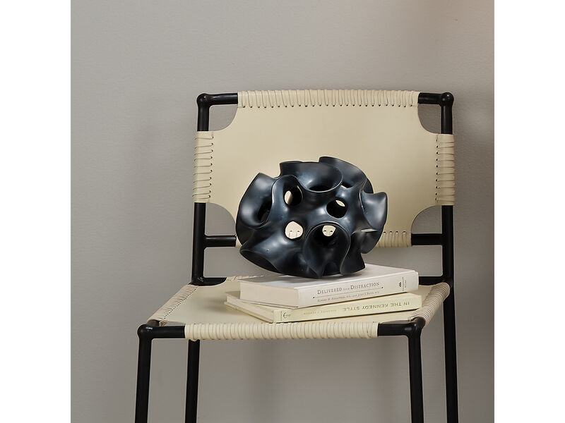 Ribbon Sphere in Black Resin