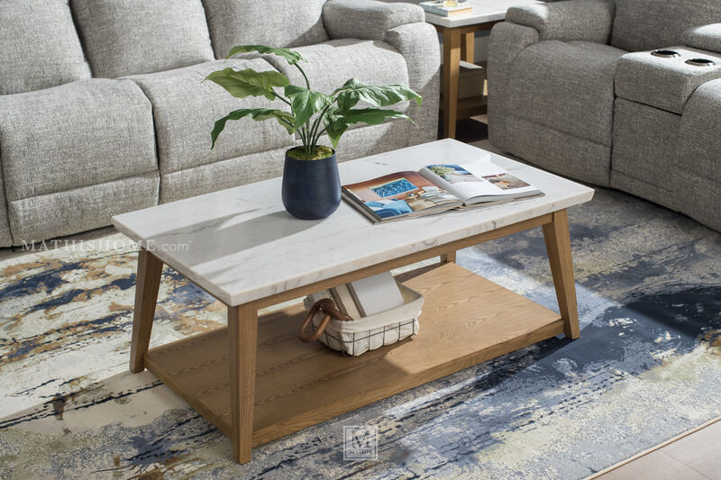 Vida Marble Top Cocktail Table with Casters