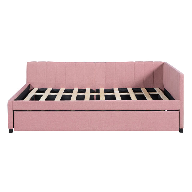Merax Upholstered Daybed Bed Frame with Trundle