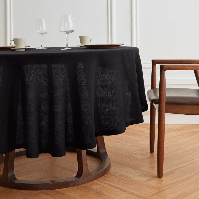 Solino Home 100% Pure Linen Round Tablecloth | Sonoma