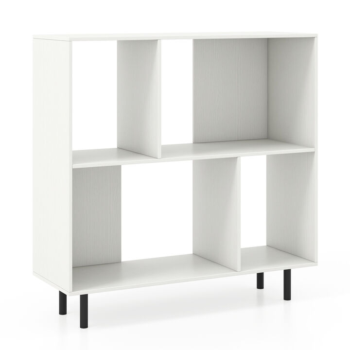 Open Shelf Bookcase with 4 Compartments