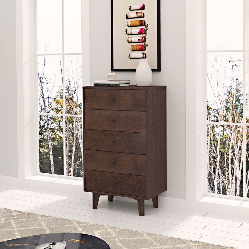 Real Wood Storage Cabinet with Retro Handle