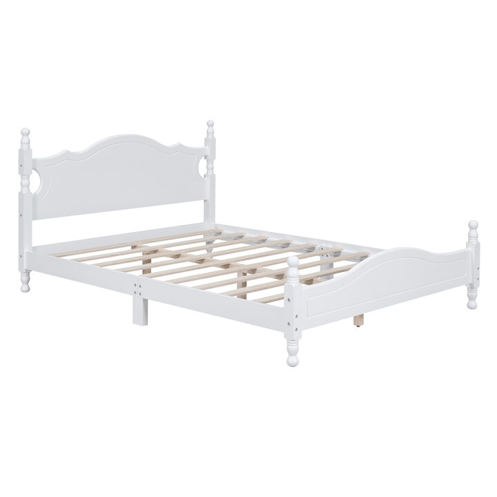 Merax Vintage Wood Platform Bed Frame