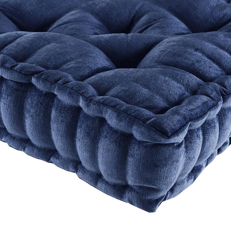 Belen Kox Navy Chenille Square Floor Pillow, Belen Kox