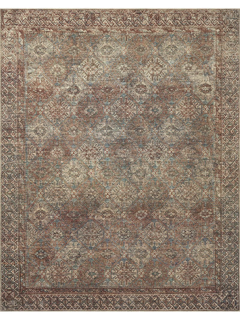 Billie BIL04 Aqua/Rust 10' x 14' Rug