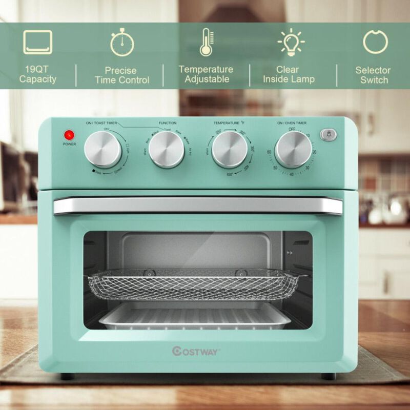 Costway 19 Qt Dehydrate Convection Air Fryer Toaster Oven with 5 Accessories