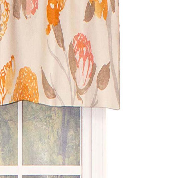 RLF Home Yoshino Tailored Window Treatment Valance 3" Rod Pocket 50" x 14" Kumquat