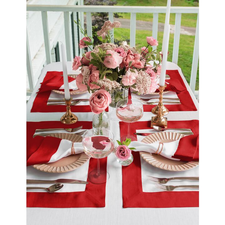 Solino Home 100% Pure Linen Dinner Napkins 20 x 20 Inch Set of 4 | Contempo for Thanksgiving, Christmas