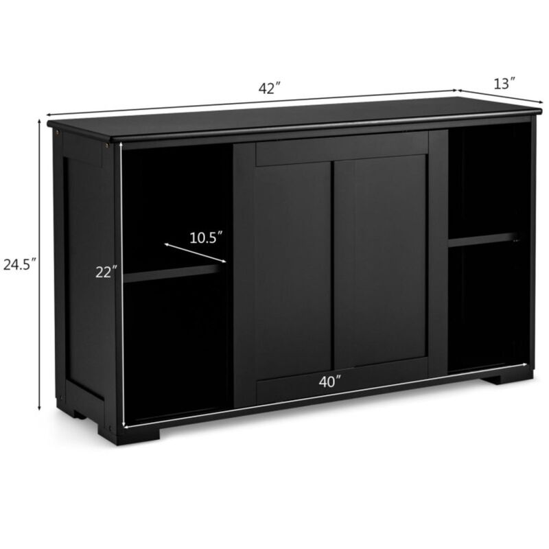 Hivvago Antique Stackable Kitchen Storage Sideboard with Height Adjustable Shelf