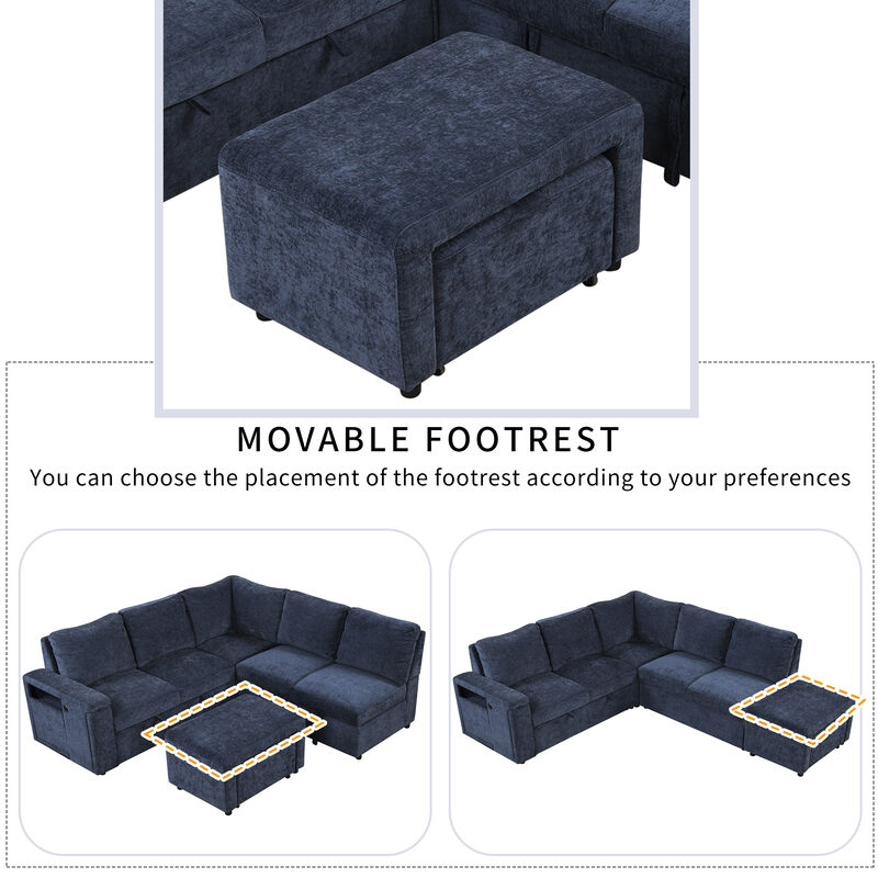 Merax  L-shaped Padded Modular Sofa with Storage