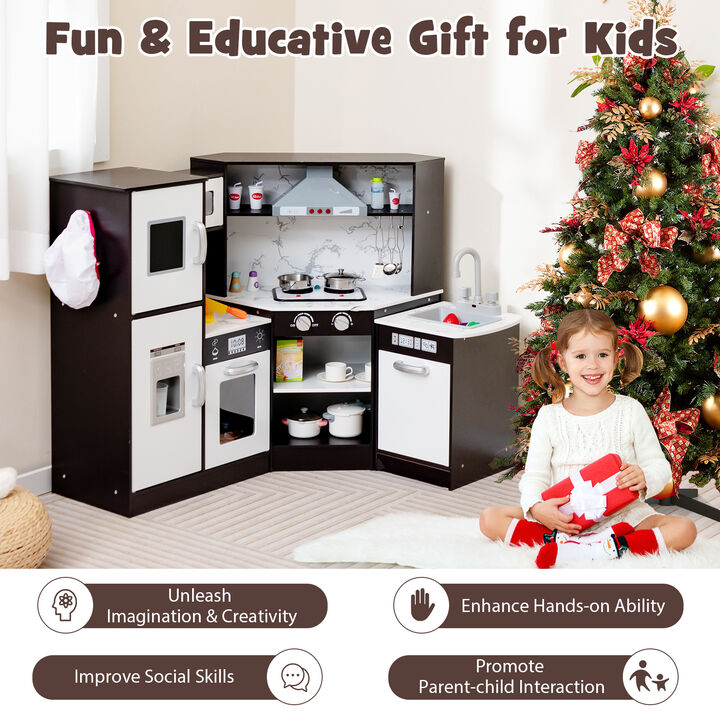 Kids Corner Pretend Kitchen Playset with Separated Washing Basin