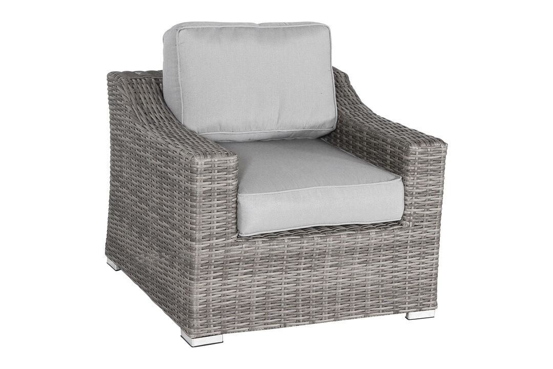 Living Source International Fully Assembled Patio Chair with Cushions mixed Gray