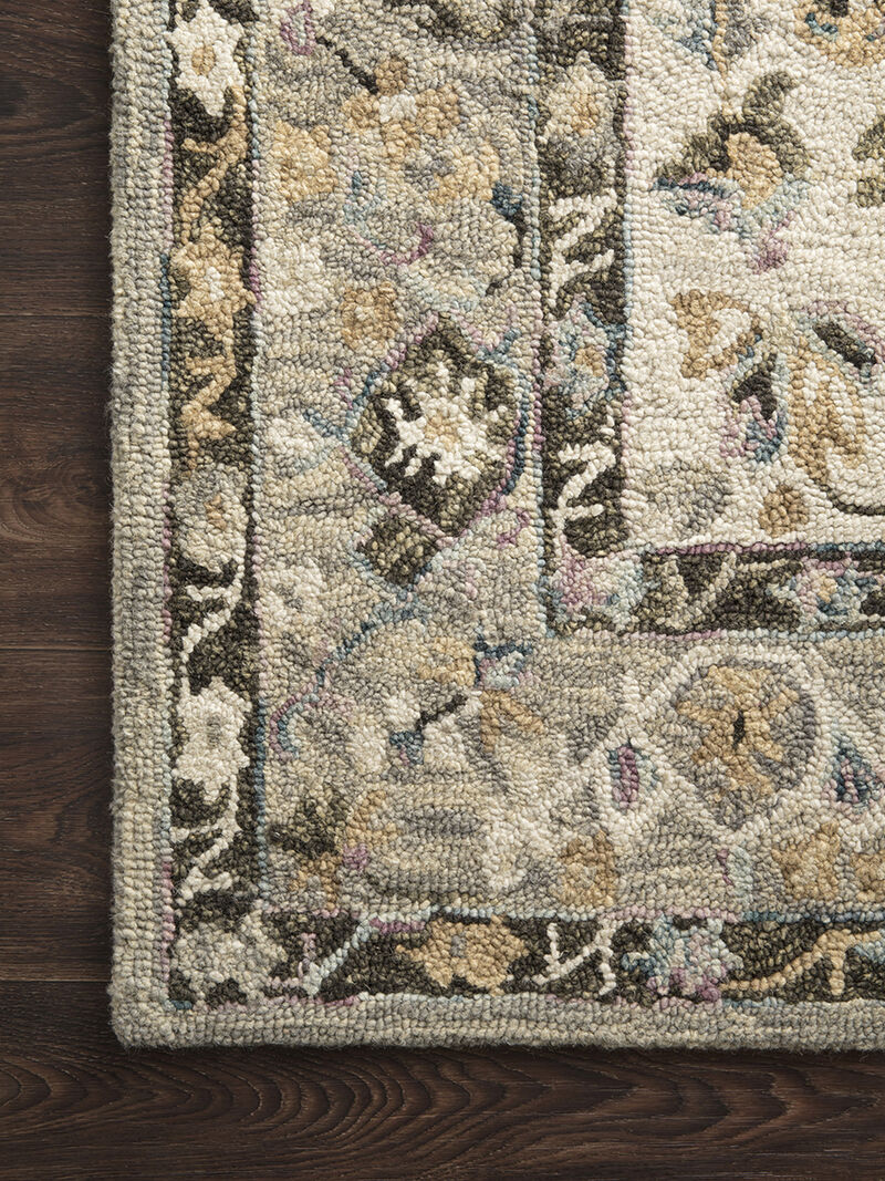 Beatty BEA01 Grey/Ivory 18" x 18" Sample Rug