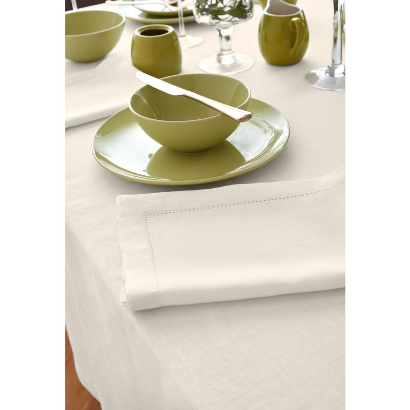 Solino Home 100% Pure Linen Tablecloth | Sonoma Hemstitch