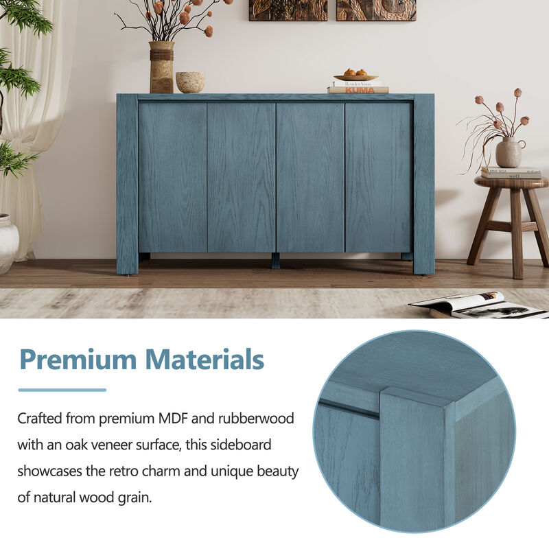 Merax Retro Distressed Finish Sideboard Cabinet with 4 Doors