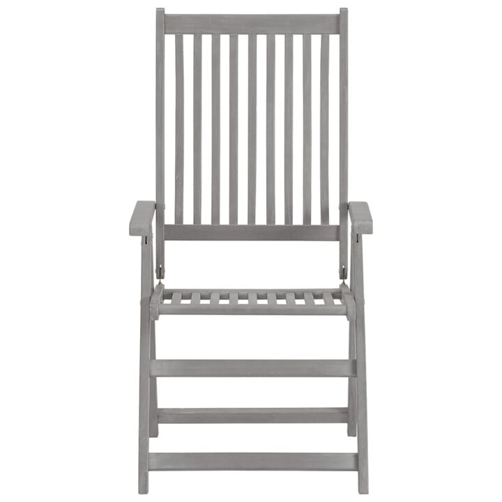 vidaXL Patio Reclining Chairs 2 pcs with Cushions Solid Acacia Wood