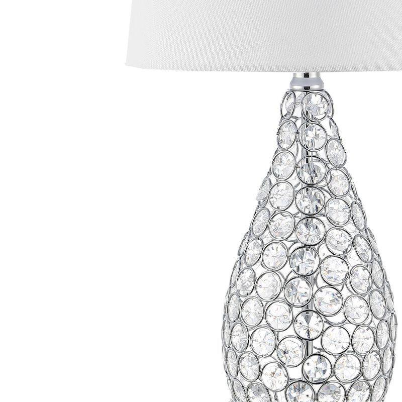 Lily Midcentury Modern Iron LED Table Lamp with USB Charging Port
