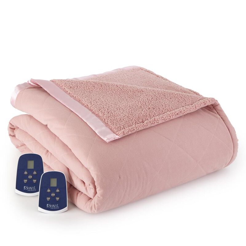 Shavel Micro Flannel Heating Technology Luxuriously Soft Stripe Sherpa Electric Blanket - Twin 62x84" - Metro Stripe