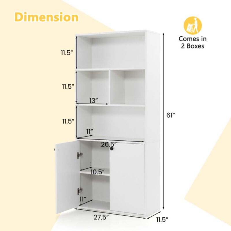 Hivvago 5-Tier Freestanding Bookcase with Open Cubes and Adjustable Shelf