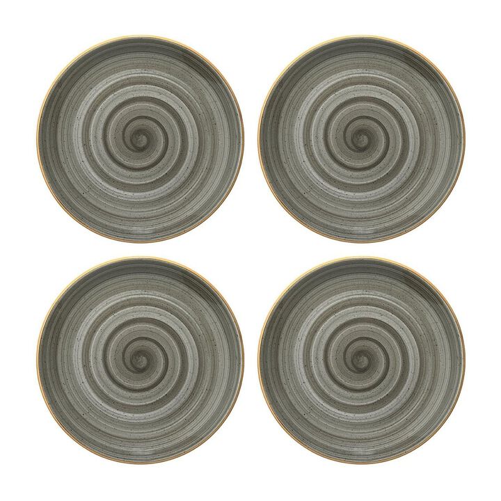 Space dia.7.5" Round Grey Porcelain Plate (Set of 4)