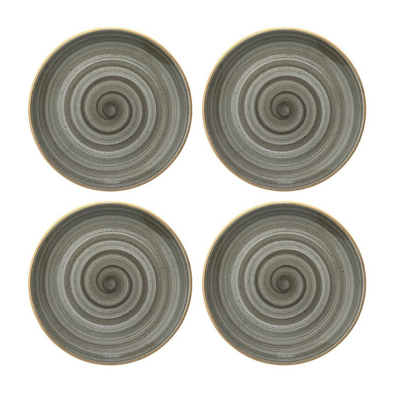 Space dia.7.5" Round Grey Porcelain Plate (Set of 4)