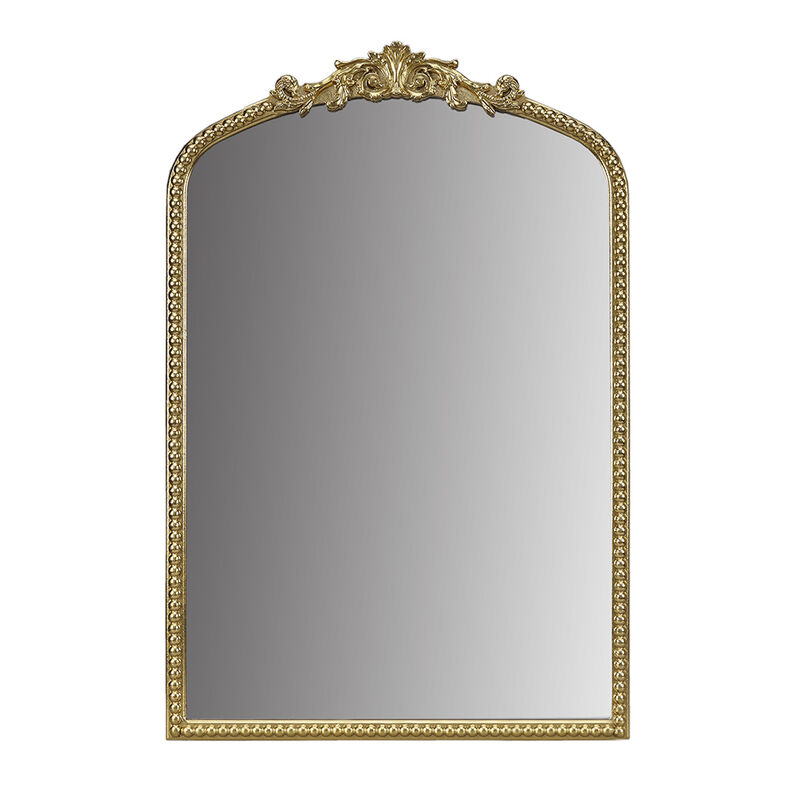 Gracie Mills Chandler Elegant Beaded Arch Wall Mirror with Decorative Accents
