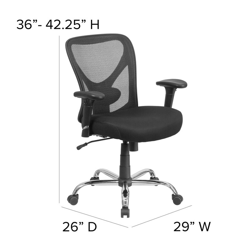 Big & Tall Office Chair | Adjustable Height Mesh Swivel Office Chair with Wheels