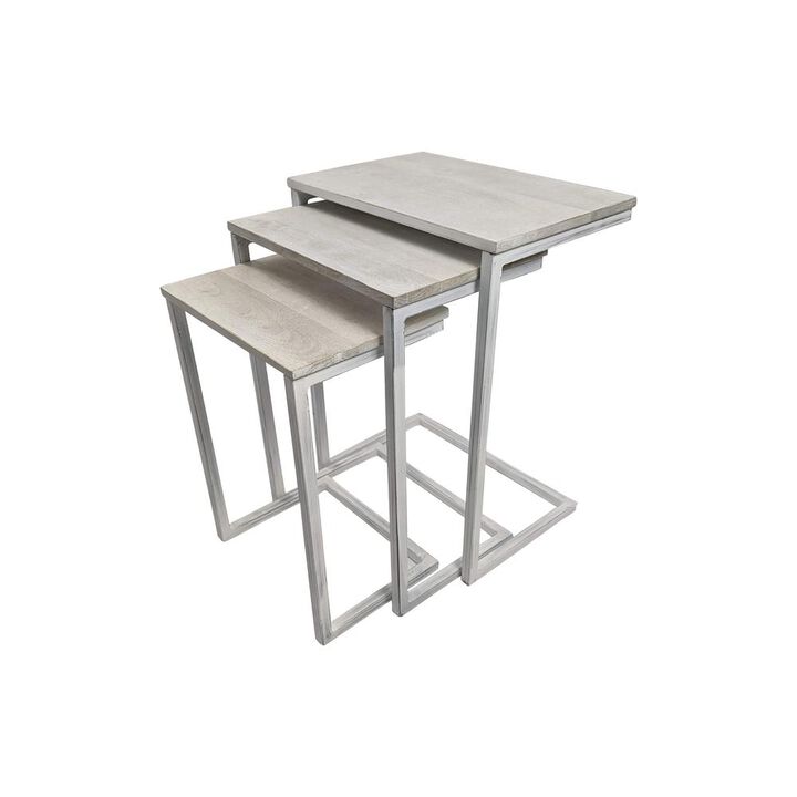 Carolina Living Addison Nesting Table Set - Whitewash