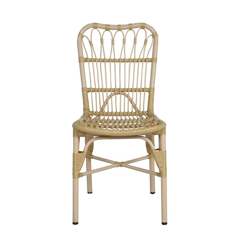 Merax Outdoor PE Wicker Patio Dining Chairs Set of 2