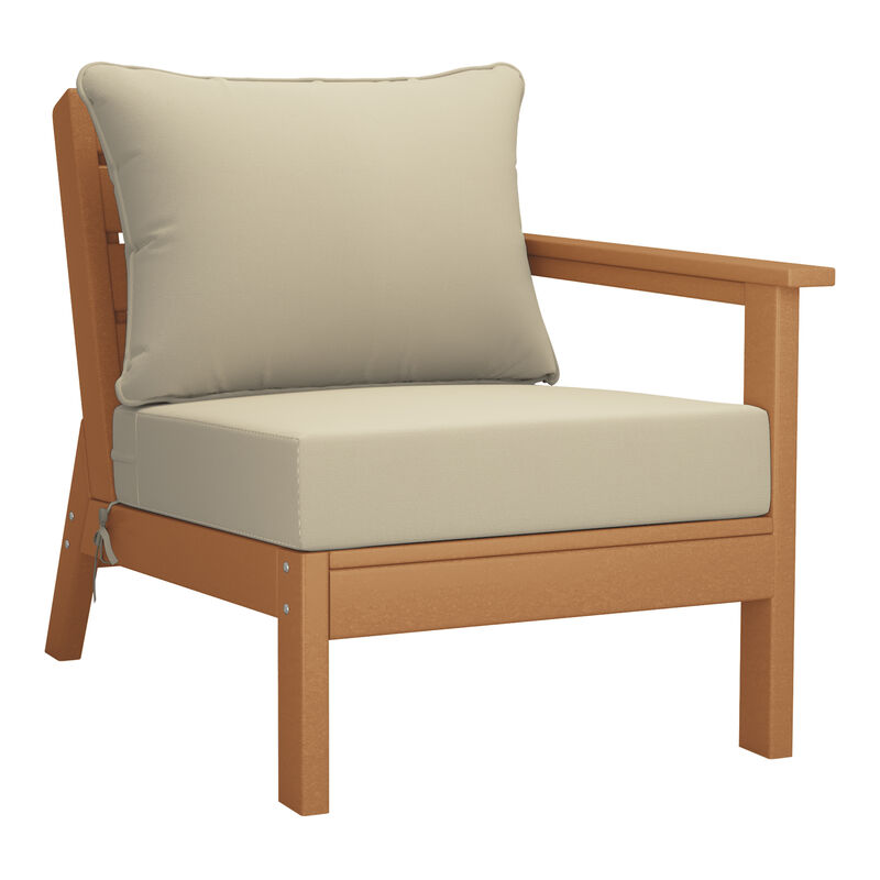 WestinTrends Outdoor Patio HDPE Sectional Sofa with Patio Cushions