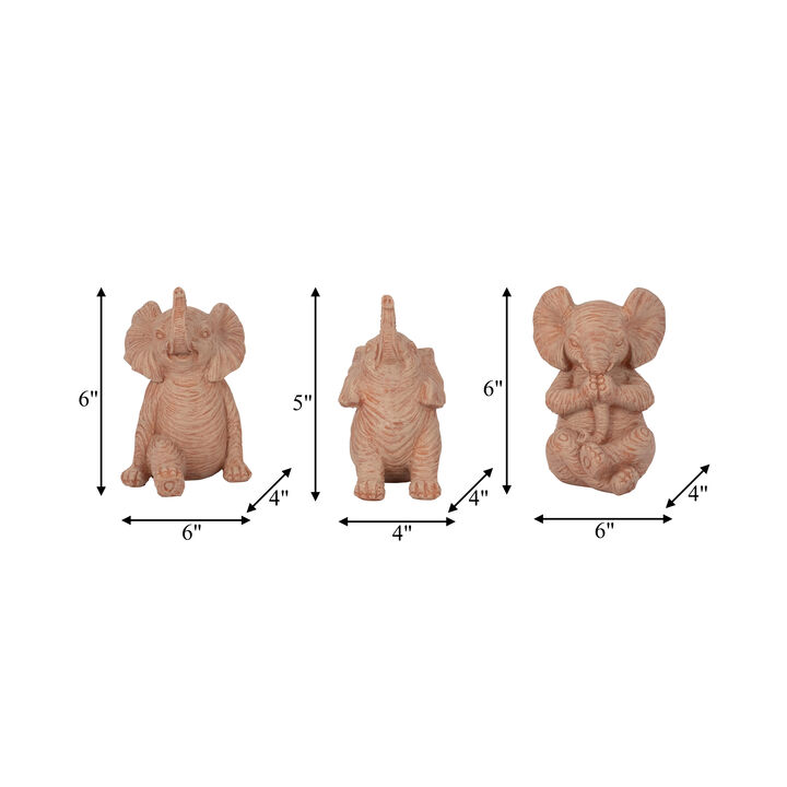 6" Natural Stone Yoga Elephant