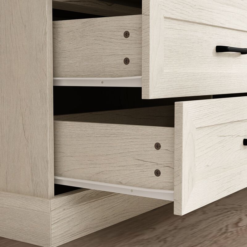 FUFU&GAGA 8-Drawer Dresser, Wide Wooden Storage Chest with Metal Handles, Large Capacity Organizer for Bedroom， (54.6" W x 33.1" H x 15.7" D),Rustic White